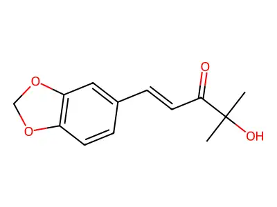 1-Penten-3-one, 1-(1,3-benzodioxol-5-yl)-4-hydroxy-4-methyl- structure