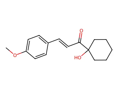 (E)-1-(1-hydroxycyclohexyl)-3-(4-methoxyphenyl)prop-2-en-1-one structure