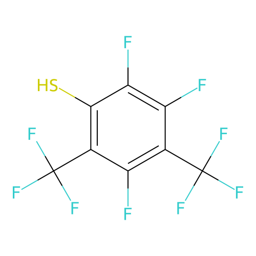Benzenethiol, 2,3,5-trifluoro-4,6-bis(trifluoromethyl)- structure