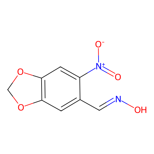 N-[(6-nitro-2H-1,3-benzodioxol-5-yl)methylidene]hydroxylamine structure