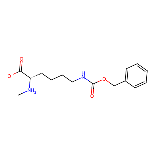 (2S)-2-(methylazaniumyl)-6-(phenylmethoxycarbonylamino)hexanoate structure