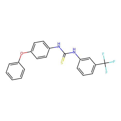 N-(4-phenoxyphenyl)-N'-[3-(trifluoromethyl)phenyl]thiourea structure