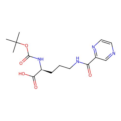 Boc-orn(pyrazinylcarbonyl)-OH structure