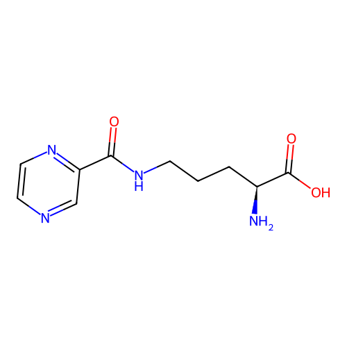Ndelta-Pyrazinylcarbonyl-L-ornithine structure