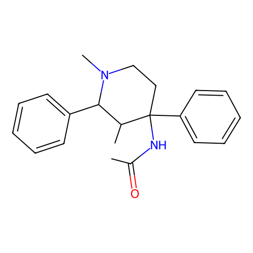 N-(1,3-dimethyl-2,4-diphenylpiperidin-4-yl)acetamide structure
