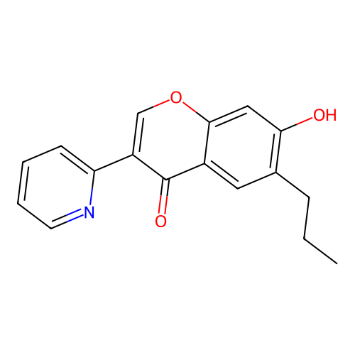 7-hydroxy-6-propyl-3-(pyridin-2-yl)-4H-chromen-4-one structure