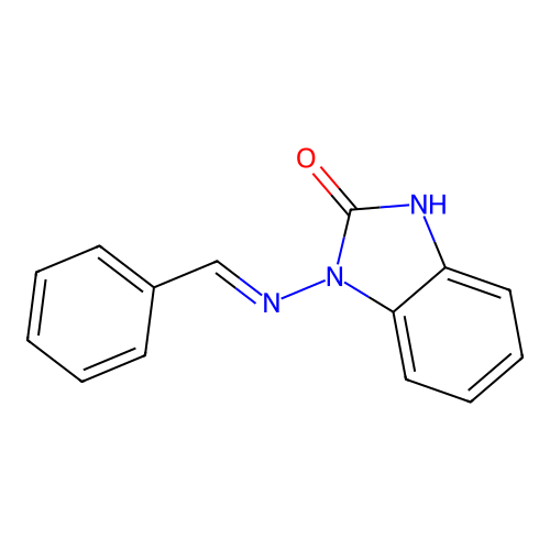 1-(benzylideneamino)-1,3-dihydro-2H-benzimidazol-2-one structure