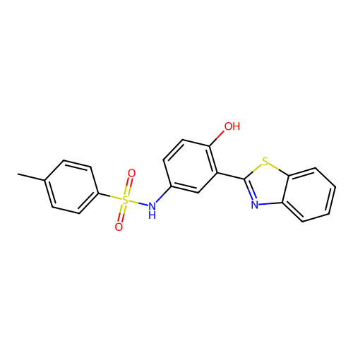 N-[3-(1,3-benzothiazol-2-yl)-4-hydroxyphenyl]-4-methylbenzenesulfonamide structure