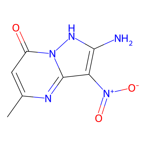 2-amino-5-methyl-3-nitropyrazolo[1,5-a]pyrimidin-7(4H)-one structure