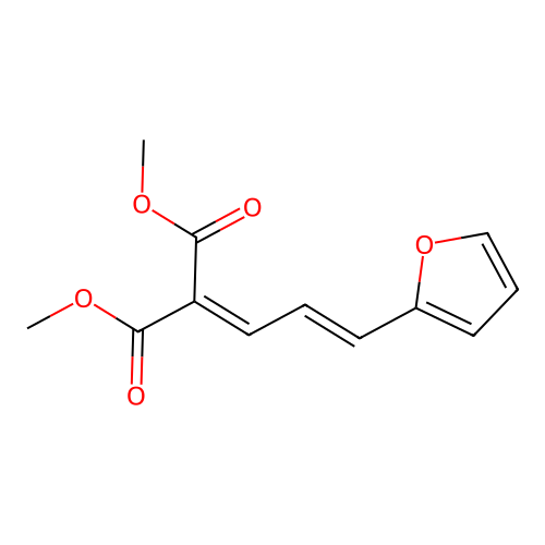 dimethyl [(2E)-3-(furan-2-yl)prop-2-en-1-ylidene]propanedioate structure