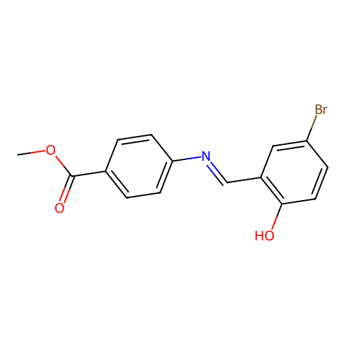 methyl 4-{[(E)-(5-bromo-2-hydroxyphenyl)methylidene]amino}benzoate structure