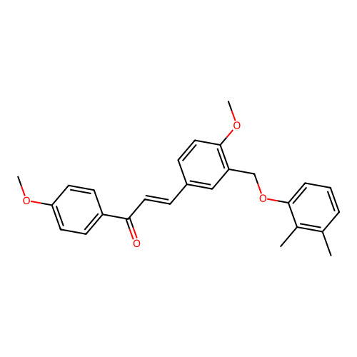 (2E)-3-{3-[(2,3-dimethylphenoxy)methyl]-4-methoxyphenyl}-1-(4-methoxyphenyl)prop-2-en-1-one structure