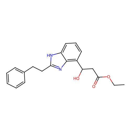 ethyl 3-hydroxy-3-[2-(2-phenylethyl)-1H-benzimidazol-4-yl]propanoate structure
