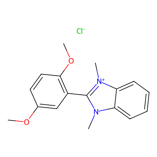 2-(2,5-Dimethoxyphenyl)-1,3-dimethyl-1H-benzimidazol-3-ium chloride structure