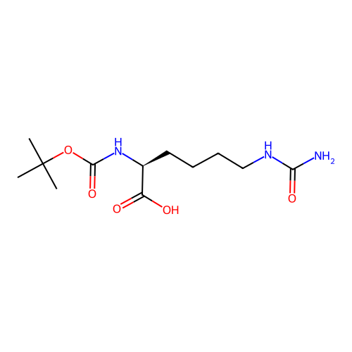 (S)-2-((tert-Butoxycarbonyl)amino)-6-ureidohexanoic acid structure