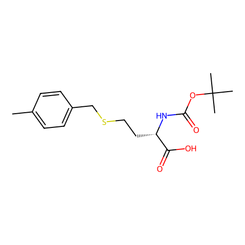 (S)-2-((tert-Butoxycarbonyl)amino)-4-((4-methylbenzyl)thio)butanoic acid structure