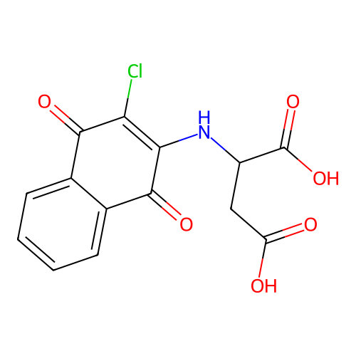 N-(3-chloro-1,4-dioxo-1,4-dihydronaphthalen-2-yl)aspartic acid structure