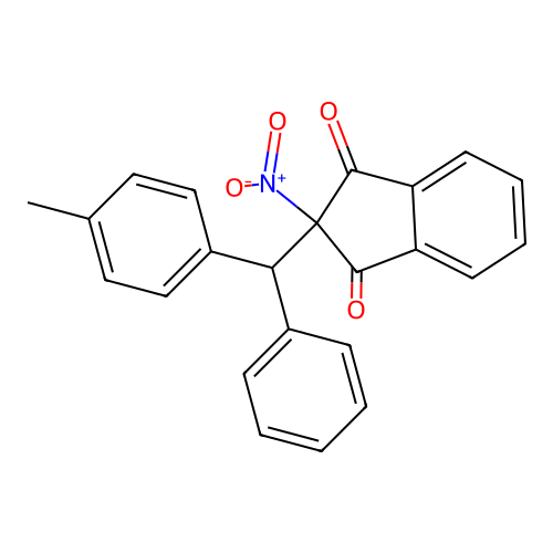 2-[(4-methylphenyl)(phenyl)methyl]-2-nitro-1H-indene-1,3(2H)-dione structure