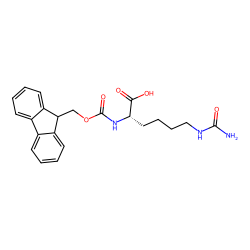 (S)-2-((((9H-Fluoren-9-yl)methoxy)carbonyl)amino)-6-ureidohexanoic acid structure