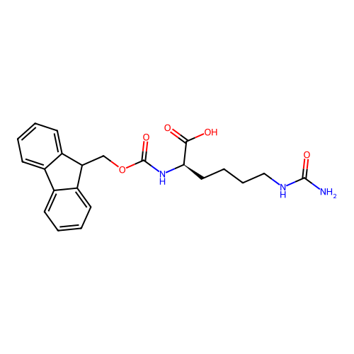 (R)-2-((((9H-Fluoren-9-yl)methoxy)carbonyl)amino)-6-ureidohexanoic acid structure