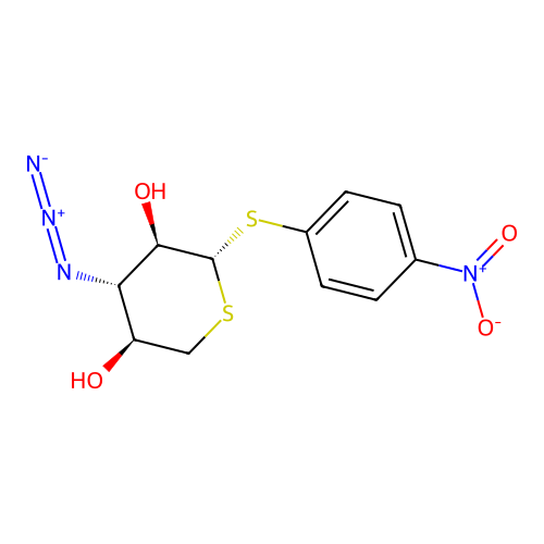 beta-D-Xylopyranoside, 4-nitrophenyl 3-azido-3-deoxy-1,5-dithio- structure