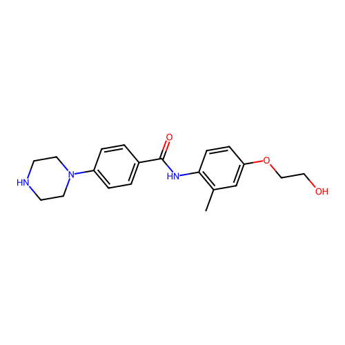 Benzamide,n-[4-(2-hydroxyethoxy)-2-methylphenyl]-4-(1-piperazinyl)- structure
