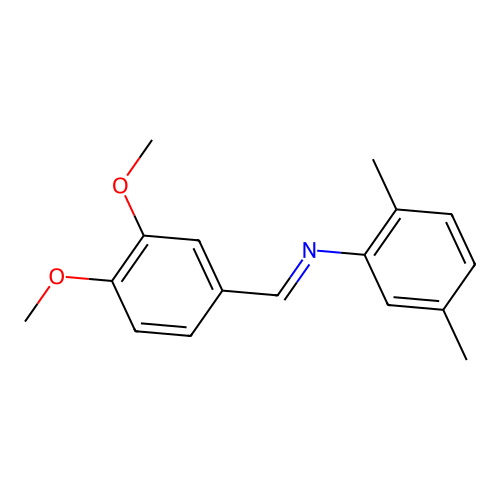 N-(3,4-dimethoxybenzylidene)-N-(2,5-dimethylphenyl)amine structure