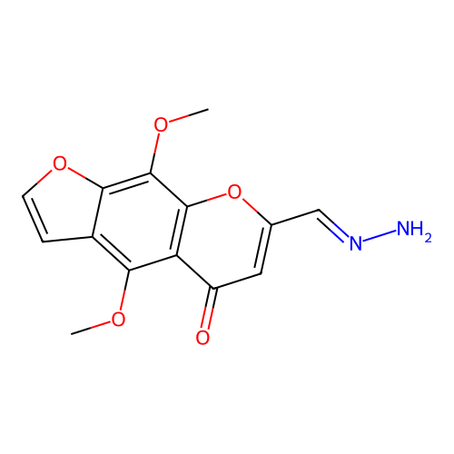 5H-Furo(3,2-g)(1)benzopyran-7-carboxaldehyde, 4,9-dimethoxy-5-oxo-, 7-hydrazone structure
