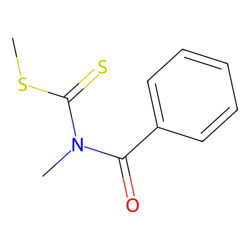 Carbamic acid, benzoylmethyldithio-, methyl ester structure