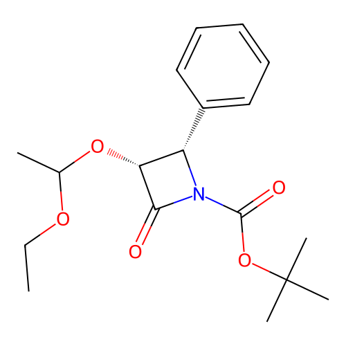 (3R,4S)-Tert-butyl 3-(1-ethoxyethoxy)-2-oxo-4-phenylazetidine-1-carboxylate structure