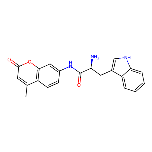 (2S)-2-amino-3-(1H-indol-3-yl)-N-(4-methyl-2-oxochromen-7-yl)propanamide structure