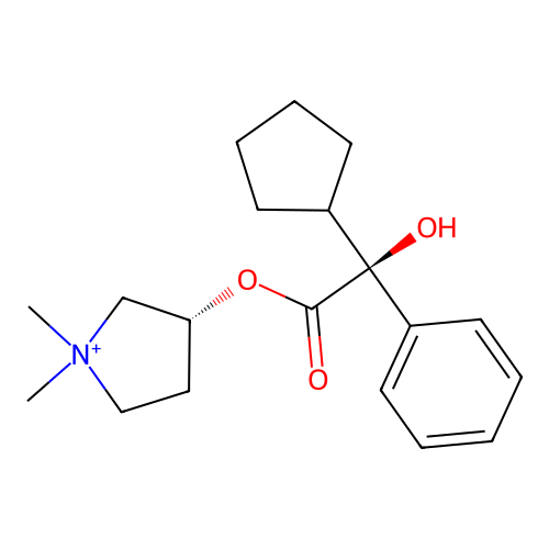 Pyrrolidinium, 3-(((2S)-cyclopentylhydroxyphenylacetyl)oxy)-1,1-dimethyl-, (3R)- structure