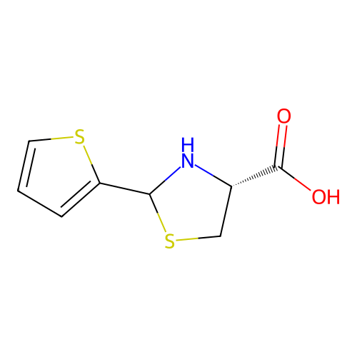 (R)-2-Thiophen-2-ylthiazolidine-4-carboxylic acid structure