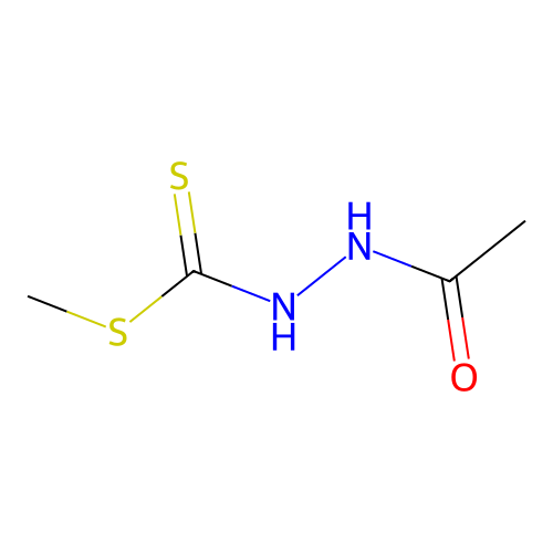 Methyl N2-acetyldithiocarbazate structure