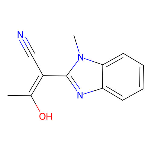 2-[(2E)-1-methyl-2,3-dihydro-1H-1,3-benzodiazol-2-ylidene]-3-oxobutanenitrile structure