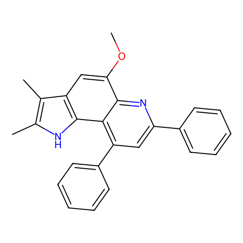 5-Methoxy-2,3-dimethyl-7,9-diphenyl-1H-pyrrolo[2,3-f]quinoline structure