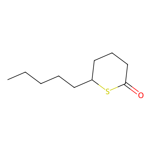 6-pentyltetrahydro-2H-thiopyran-2-one structure