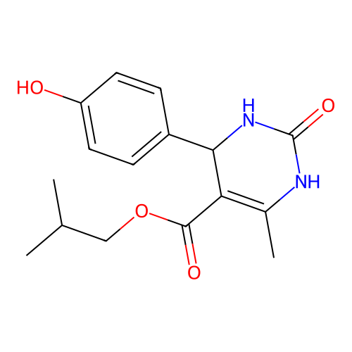 2-methylpropyl 4-(4-hydroxyphenyl)-6-methyl-2-oxo-3,4-dihydro-1H-pyrimidine-5-carboxylate structure