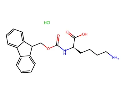 N2-((9H-Fluoren-9-ylmethoxy)carbonyl)lysine structure