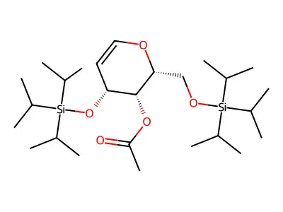 4-O-Acetyl-3,6-di-O-triisopropylsilyl-D-galactal structure