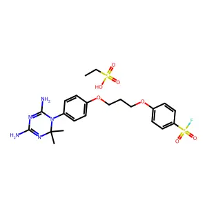 4-[3-[4-(4,6-diamino-2,2-dimethyl-1,3,5-triazin-1-yl)phenoxy structure