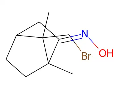 (2Z)-7-(bromomethyl)-N-hydroxy-1,7-dimethylbicyclo[2.2.1]heptan-2-imine structure