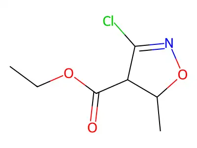 Ethyl 3-chloro-5-methyl-4,5-dihydro-1,2-oxazole-4-carboxylate structure