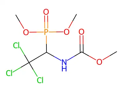 Methyl (2,2,2-trichloro-1-(dimethoxyphosphoryl)ethyl)carbamate structure