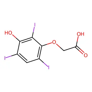 Acetic acid, (3-hydroxy-2,4,6-triiodophenoxy)- structure