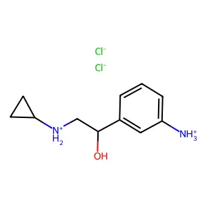 1-(m-aminophenyl)-2-cyclopropylaminoethanol.2HCl structure