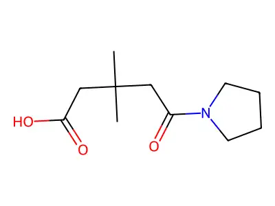 3,3-Dimethyl-5-oxo-5-(pyrrolidin-1-yl)pentanoic acid structure