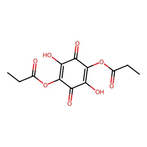 2,5-Dihydroxy-3,6-dioxocyclohexa-1,4-diene-1,4-diyl dipropanoate structure