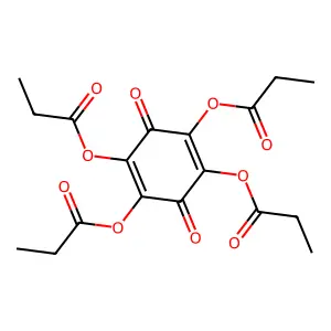 3,6-Dioxocyclohexa-1,4-diene-1,2,4,5-tetrayl tetrapropanoate structure