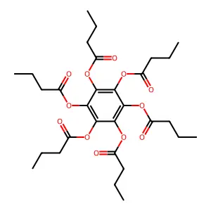 Benzene-1,2,3,4,5,6-hexayl hexabutanoate structure